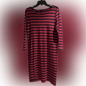 Talbots red and blue knit dress